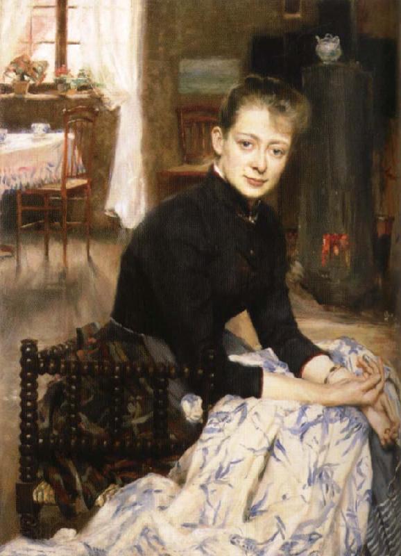 Richard Bergh Konstnarens wife France oil painting art